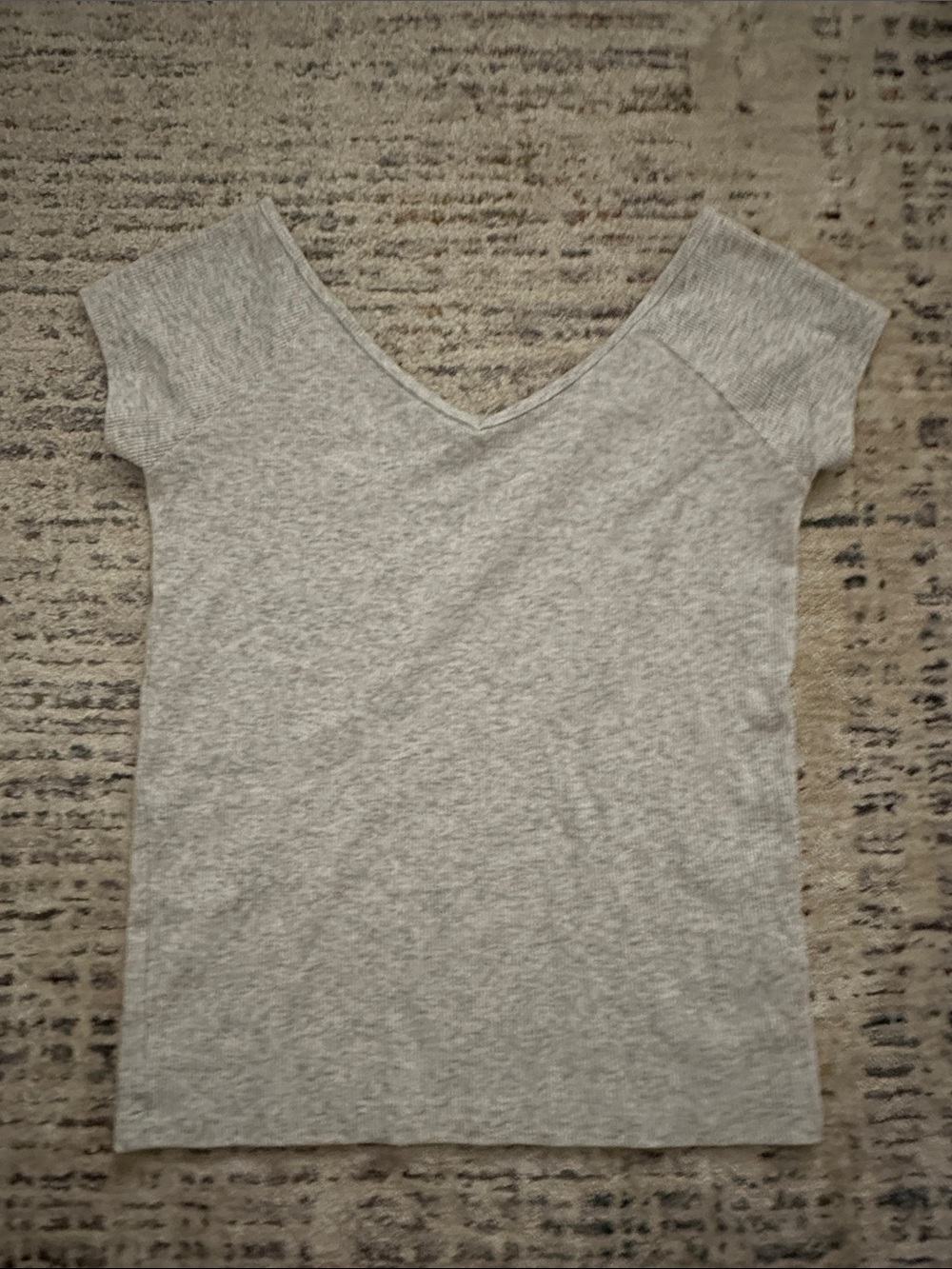 American Eagle Outfitters Light Gray V-Neck Tank Top
